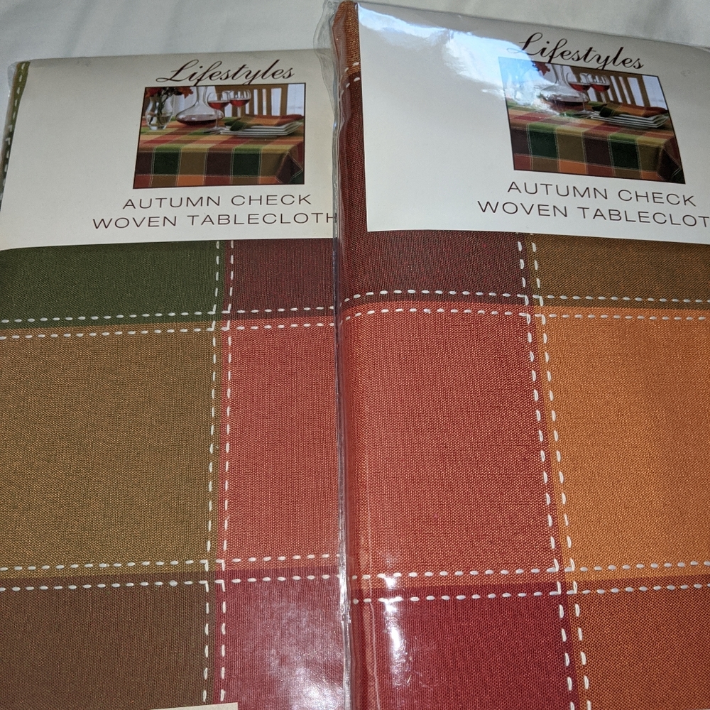 Linen table cloths Thanksgiving Autumn colors